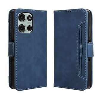 Capa FOXDOCK Protetora para Motorola Moto G75 5G | Suporte e Flip de couro PU | À Prova de Choque | Azul - 1