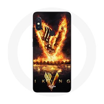 Capa Maniacase para Xiaomiredmi Note 5 Ai Dual Camera Vikings Series Temporada 6 Logotipo V Epée de Feu Fundo Preto - 1