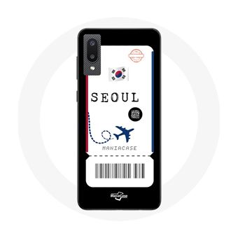Capa Maniacase para Samsung Galaxy A02 Bilhete de Avião Seoul Coreia Do Sul - 1