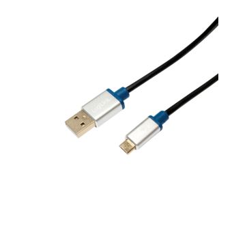 LogiLink BUAM215 cabo USB 1,5 m USB A Micro-USB B Macho Preto, Metálico