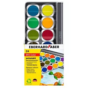 Aguarela eberhard faber 578324 preto, azul, castanho, verde, cinzento, laranja, rosa, vermelho, turquesa, amarelo paleta 24 unidade(s)