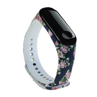 Pulseira de TPU WISETONY para Xiaomi Mi Band 3 /4 Azul e Rose - 1