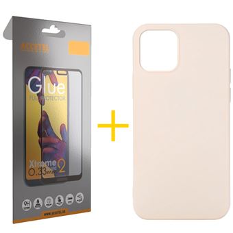 Conjunto Accetel para iPhone 11 | 1 x Película de Vidro Full + Capa  Silicone Líquido - Rosa-Creme - Capa Telemóvel - Compra na Fnac.pt