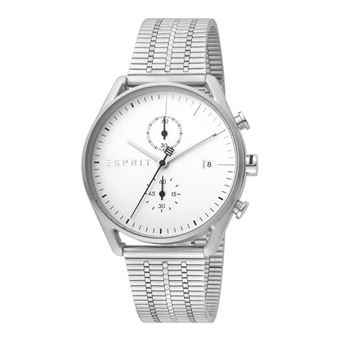 Relógio Homem Esprit ES1G098M0055 Lock Chrono Silver Mesh Mens Watch Chronograph - 1