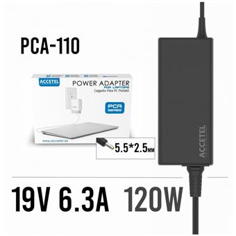 Carregador Accetel Compatível Portátil Asus 19 V | 6.3A 120 W | 5.5x2.5mm - 1