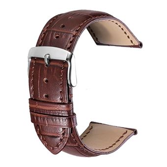 Bracelete couro sintético Castanho para Xiaomi Amazfit Bip / GTS / Bip Lite / Huawei / Samsung / COOL Oslo (Universal) 20mm - 1