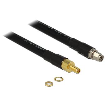 Cabo Coaxial DeLOCK 5m RP-SMA/RP-SMA | Preto - 1