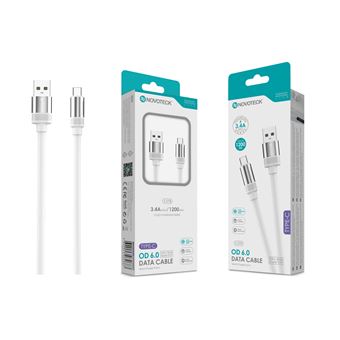 Cabo Grosso Type-C Novoteck S-078 3.4A | 1.20 m - Branco - 1