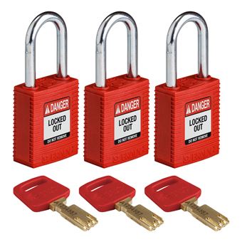 Bloqueio com Chave Brady SafeKey | Vermelho - 1