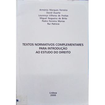 Textos normativos complementares para introdução ao estudo do direito. - 1