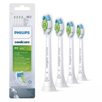 Cabeça de Escova de Dentes Philips Sonicare W2 Optimal White HX6064/10 Pack de 4 recargas brancas de escovas Sonicare | Branco - 1