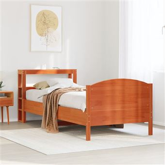 Cama sem Colchão vidaXL | 90x200 cm | pinho maciço castanho-mel - 1