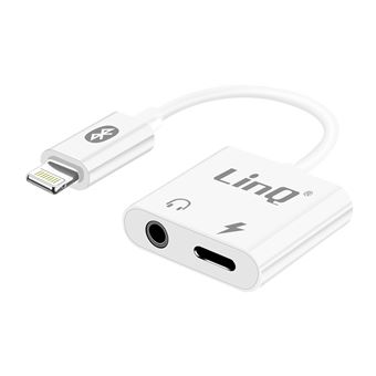 Adaptador LinQ Áudio e Carregamento para Iphone para Jack 3.5Mm Lightning - Branco - 1