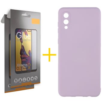 Conjunto 2 x Película de Vidro Full + Capa para Samsung A02 | Silicone Líquido - Roxo - 1