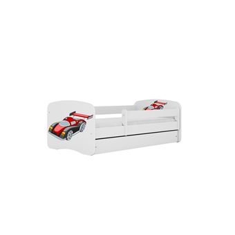Cama 160 x 80 cm Kocot Kids com gaveta BabyDreams Racing Car White - 1