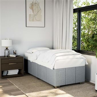 Estrutura de cama sem colchão vidaXL | 90x200 cm | tecido cinzento-claro - 1