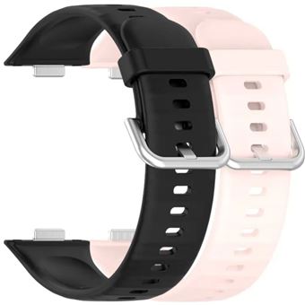Pack 2x Bracelete em Silicone com Fecho de Metal Antiimpacto para Huawei Watch Fit 3 | Preto e Rosa - 1
