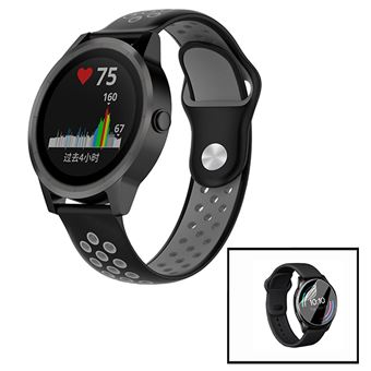 Kit Bracelete Desportiva + Película de Hydrogel G4M para Amazfit GTR 3 - 47mm - Preto / Cinza - 1