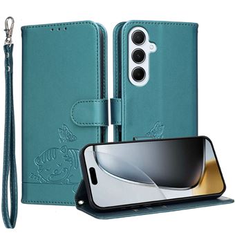 Capa FOXDOCK para Samsung Galaxy A56 | Flip | Bloqueio RFID | Fecho Magnético | Pele Sintética | Alça de Pulso Amovível | Verde Escuro - 1
