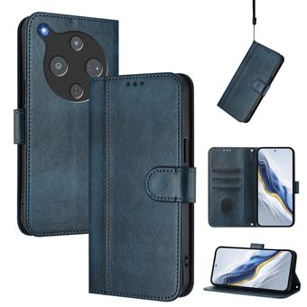 Capa FOXDOCK para ZTE Nubia P9 Pro 5G | Proteção contra Impactos | Estilo Vintage | TPU | Compartimentos para Cartões | Suporte | Azul - 1