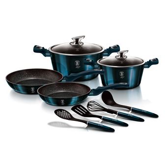 Trem de Cozinha Indução Berlinger Haus com 10 Peças em Alumínio Antiaderente - Azul Marinho - 1