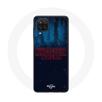 Capa Maniacase para Samsung Galaxy A22 4G Stranger Things Logotipo Fundo Azul de La Temporada 2 - 1