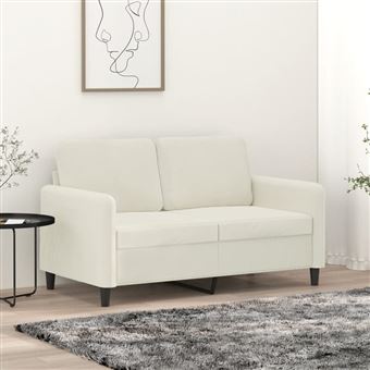 Sofá de 2 lugares vidaXL | veludo | 120 cm | cor creme - 1