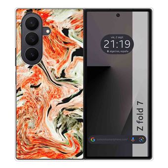 Capa Tumundosmartphone de Silicone para Samsung Galaxy Z Fold 7 5G com Estampa de Mármore 12 Padrões - 1