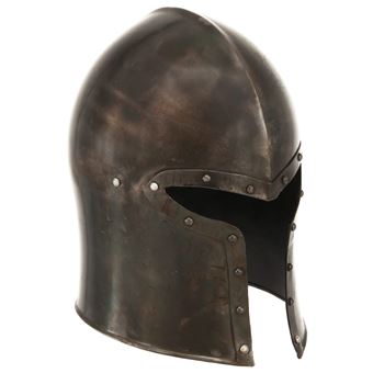 Capacete de Cavaleiro Medieval Réplica LARP vidaXL Aço Prateado - 1