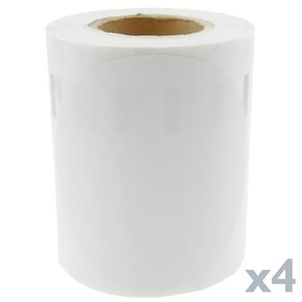 Pack de 4 Rolos de 160 Etiquetas BeMatik Compatíveis Dymo S0719250 e Dymo 14681 57mm Rodada para CD-DVD - 1