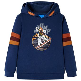 Sweatshirt infantil com capuz | vidaXL | azul-marinho 104 | 3 a 4 anos - 1