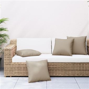 Almofadas de sofá vidaXL | 4 peças | 50x50 cm | tecido cinza-acastanhado - 1