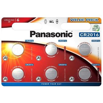 Pilhas Panasonic CR2016 | 3.0 V | Lítio | Pack 6 - 1