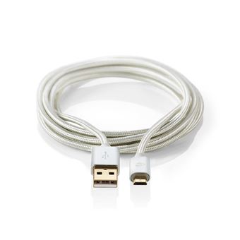 Nedis CCTB60500AL10 cabo USB 1 m 2.0 USB A Micro-USB B Alumínio