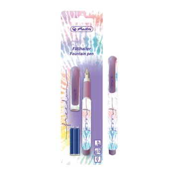 Caneta de Tinta Permanente Herlitz New Batik Freedom | Roxo, Branco - 1