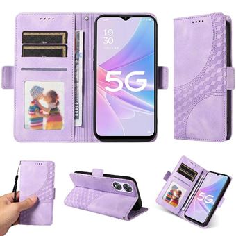 Capa FLOODKING para OPPO A78 5G | Design Acolchoado | Couro PU Premium | Roxo - 1