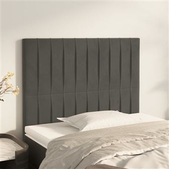 Cabeceira vidaXL | Cinza Escuro | 90x5x118/128 cm | Veludo - 1
