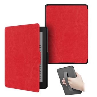 Capa FLOODKING para Amazon Kindle paperwhite 3/2/1 | Alça de Mão | Proteção Antiqueda | Função Automática | Vermelho - 1