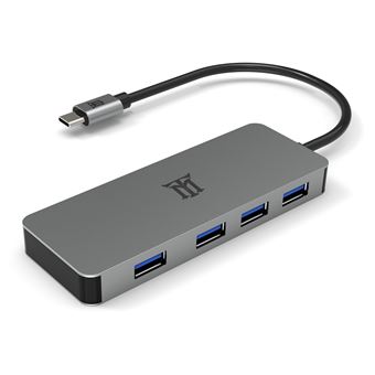 hub de interface Maillon Technologique Premium MTHUB4  USB 3.1 (3.1 Gen 2) Type-C 5 Mbit/s Alumínio, Cinzento - 1