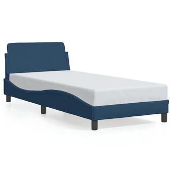 Estrutura de cama com cabeceira vidaXL Dover | Tecido | 90x200 cm | azul - 1
