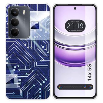 Capa de Silicone Tumundosmartphone para Realme 14x 5G | Desenhos de design do circuito - 1