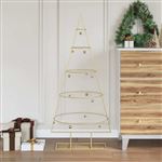 Árvore de Natal de metal com suporte Dourado vidaXL | 124,5 cm