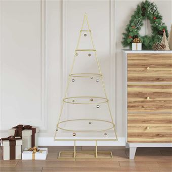 Árvore de Natal de metal com suporte Dourado vidaXL | 124,5 cm - 1