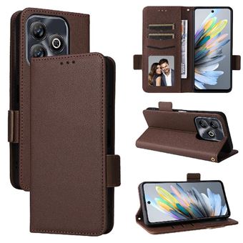Capa FOXDOCK para ZTE Blade A75 4G | Prova de Choque | Magnética| TPU | Suporte para Cartão | Castanho - 1