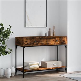 Mesa Consola vidaXL | 100x34,5x75cm | derivados de madeira carvalho fumado - 1