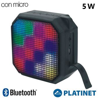 Coluna Bluetooth PLATINET PMG5 IPX4 LED 5W Preto - 1