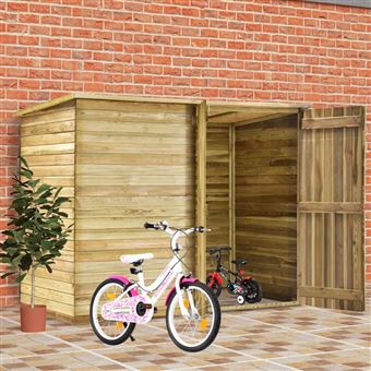 Abrigo de jardim para bicicletas vidaXL 232x110x170 cm pinho impregnado - 1