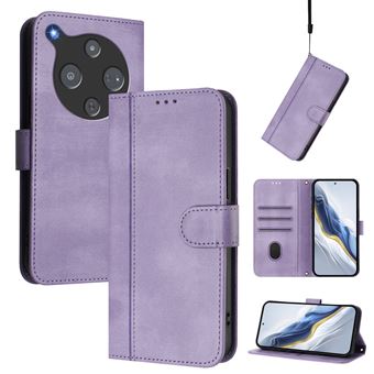 Capa FOXDOCK para ZTE Nubia P9 Pro 5G | Proteção contra Impactos | Estilo Vintage | TPU | Compartimentos para Cartões | Suporte | Roxo - 1