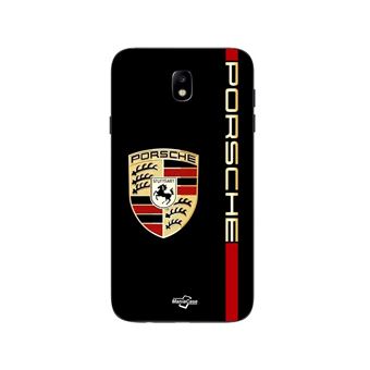 Capa Maniacase para Samsung Galaxy j7 2018 PORSCHE logotipo vermelho e dourado fundo preto - 1