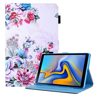Capa Magunivers PU Suporte de cartão de impressão de padrão à prova de choque flor colorida para Samsung Galaxy Tab A7 Lite 8.7 (2021) T220/T225 - 1